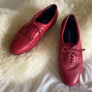 Comfy Red Leather Sneakers